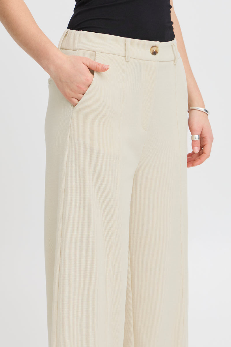 Ichi Kate Corduroy Wide Pant - Almond Milk