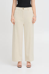 Ichi Kate Corduroy Wide Pant - Almond Milk