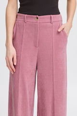 Ichi Kate Corduroy Wide Pant - Heather Rose