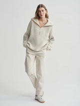 Varley Willard Half Zip Knit - Fog