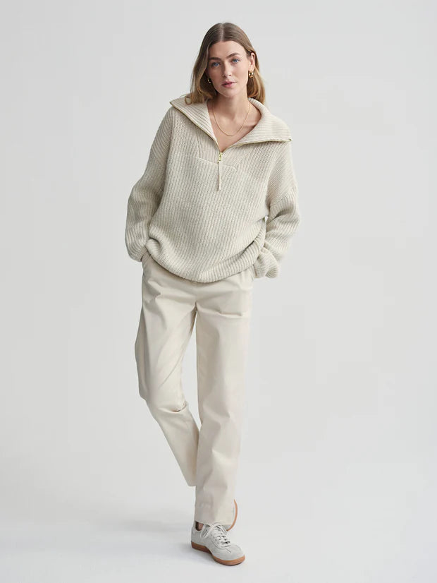 Varley Willard Half Zip Knit - Fog