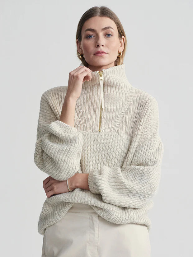 Varley Willard Half Zip Knit - Fog