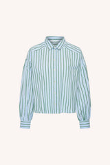 Sarah short sea blouse - Green stripe
