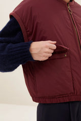 Gio Sleeveless Jacket - Wine