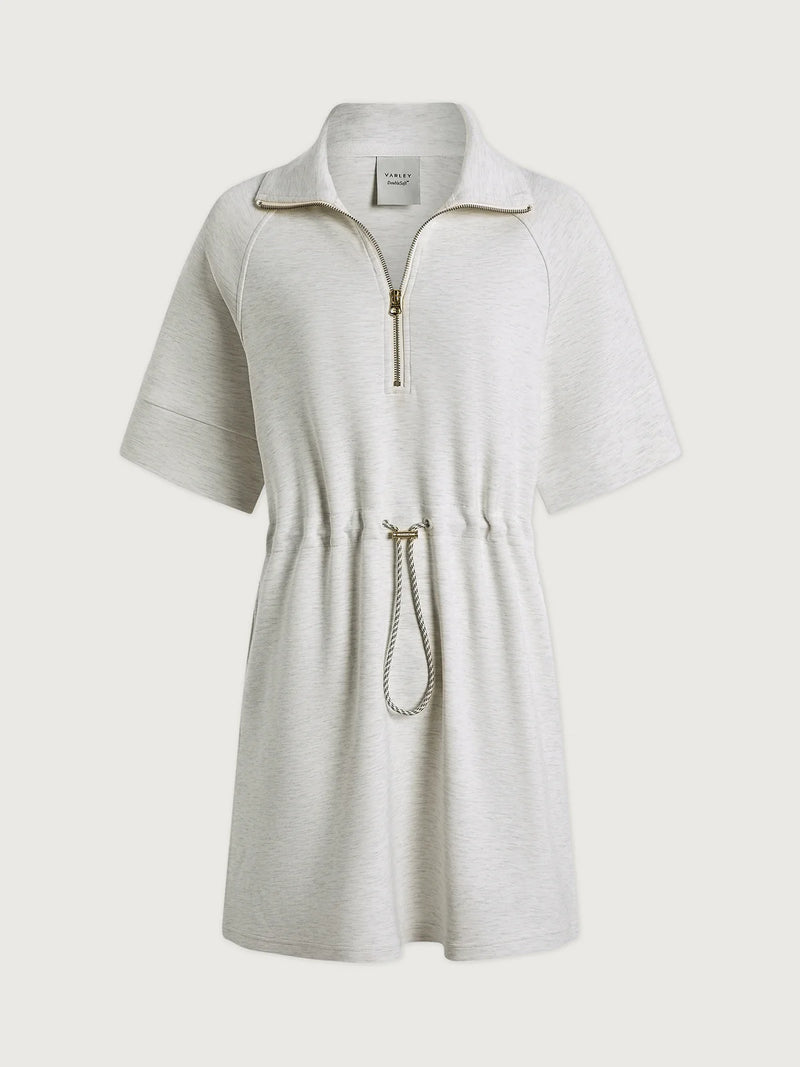 Varley Paisley Half Zip Dress - Ivory Marl