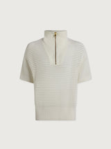 Varley Nali Half Zip Knit Top - Egret