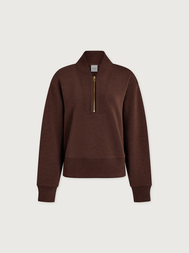 Varley Sally Half Zip Sweat - Coffee Bean Marl