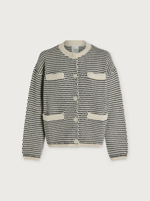 Varley Tidewell Textured Knit Jacket - Birch Multi Stitch