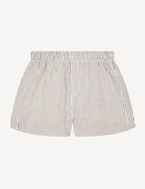 With Nothing Underneath The Boxer Seersucker - Mocha Stripe