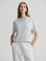 Varley Leighton Boyfriend Tee - Light Grey Melange
