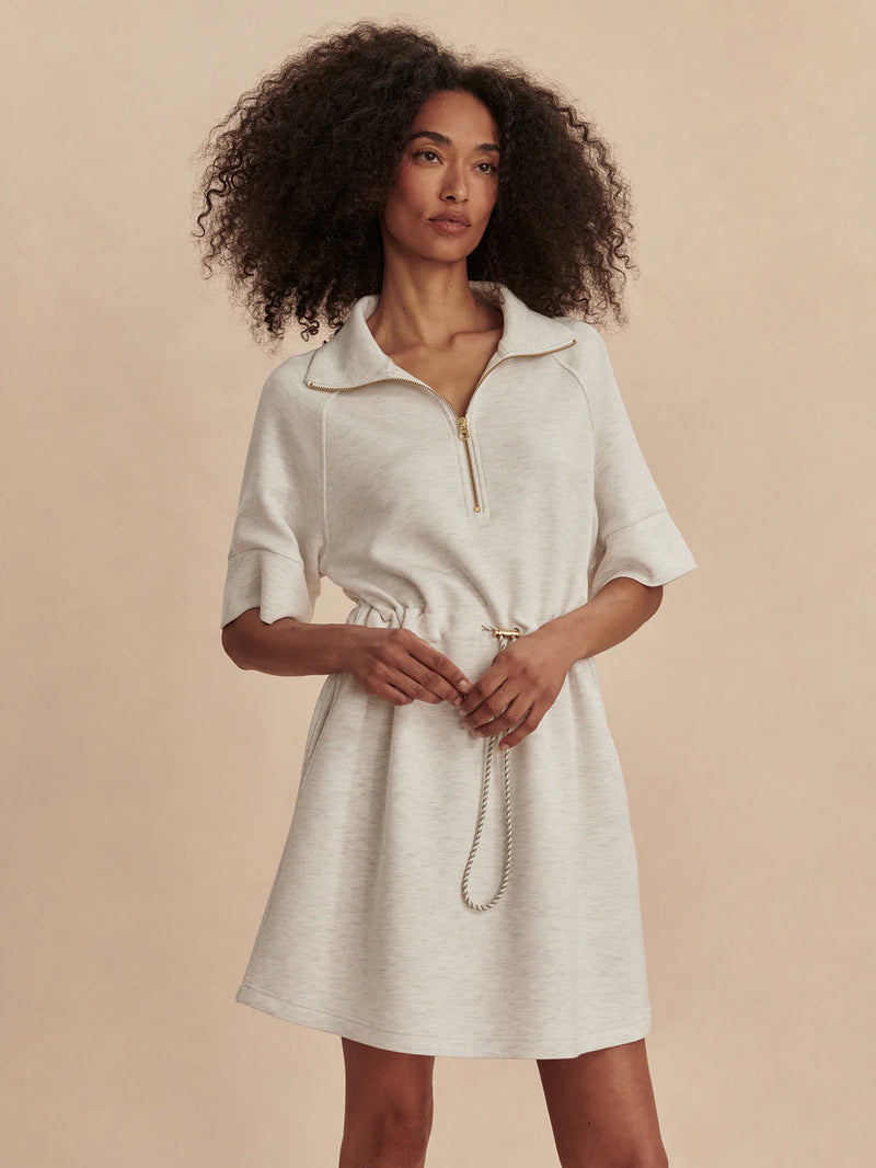 Varley Paisley Half Zip Dress - Ivory Marl