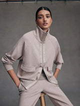 Varley Roxbury Zip Through - Taupe Marl