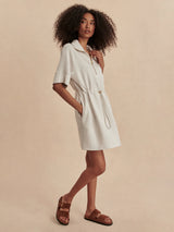 Varley Paisley Half Zip Dress - Ivory Marl