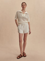 Varley Nali Half Zip Knit Top - Egret