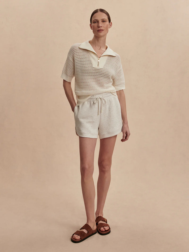 Varley Nali Half Zip Knit Top - Egret