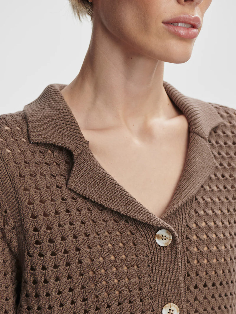 Varley Ellie Knit Shirt - Chocolate Chip