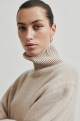 Second Female Alpha Knit T-neck - Pumice Stone