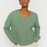Mos Mosh Thora V-Neck Knit - Turf Green