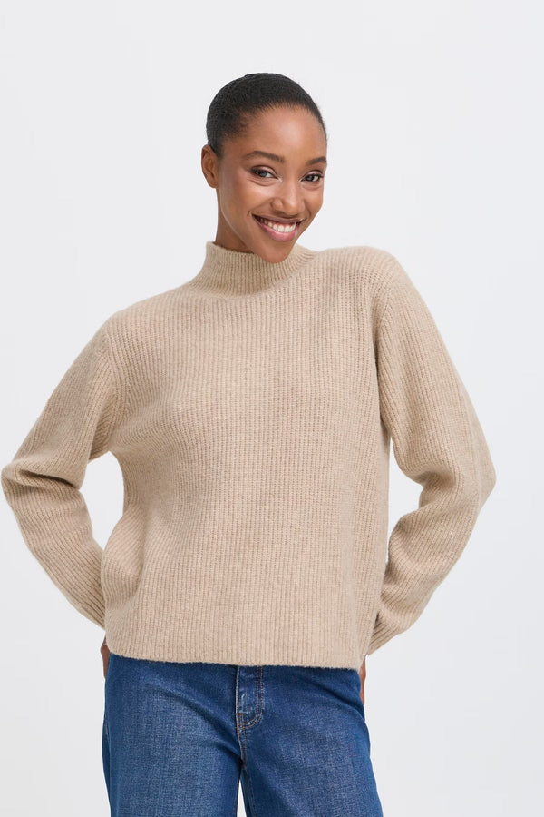Ichi Ducie LS2 Knit - Oatmeal Melange