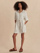 Varley Paisley Half Zip Dress - Ivory Marl