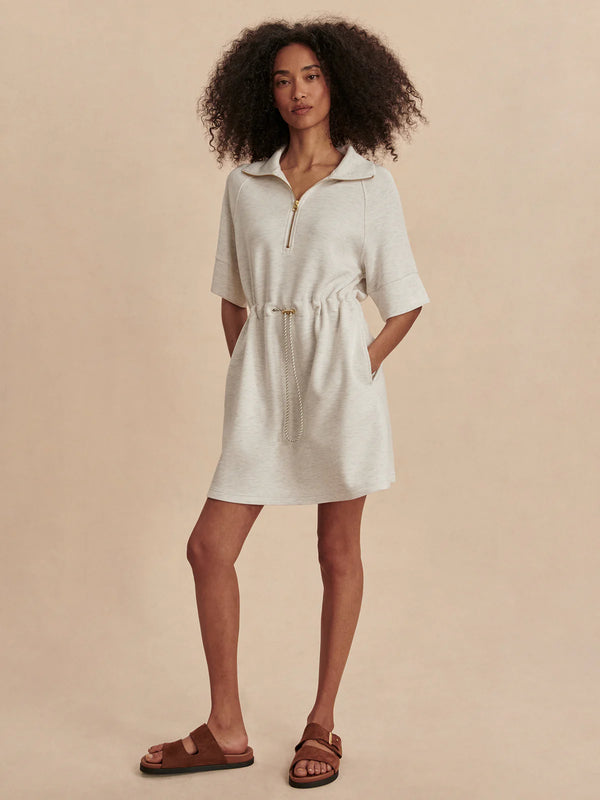 Varley Paisley Half Zip Dress - Ivory Marl