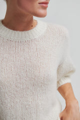 Second Female Silia Knit SS O-Neck - Eggnog