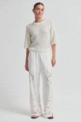 Second Female Silia Knit SS O-Neck - Eggnog