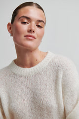 Second Female Silia Knit SS O-Neck - Eggnog