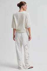 Second Female Silia Knit SS O-Neck - Eggnog