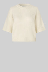 Second Female Silia Knit SS O-Neck - Eggnog