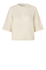Second Female Silia Knit SS O-Neck - Eggnog