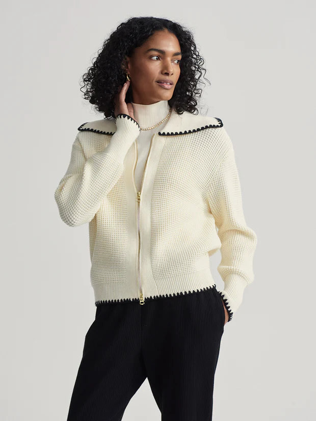 Varley Sibley Soft Knit Jacket - Egret