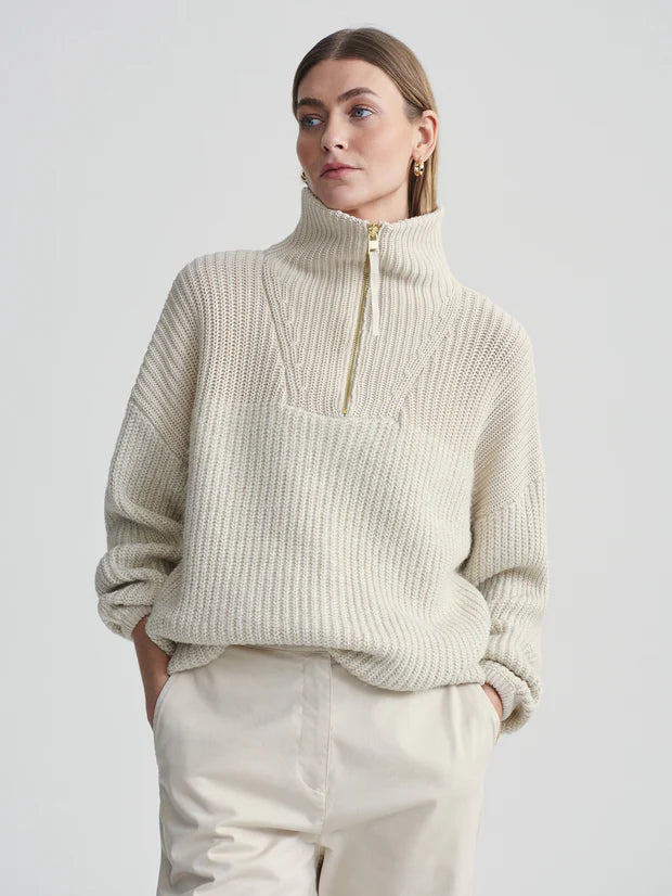 Varley Willard Half Zip Knit - Fog