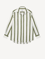 With Nothing Underneath The Boyfriend Weave Stripe - Khaki