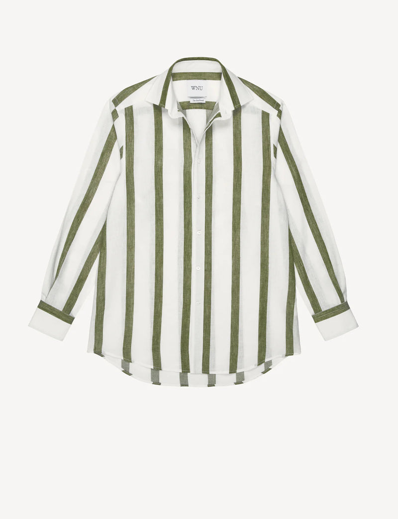 With Nothing Underneath The Boyfriend Weave Stripe - Khaki