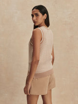 Varley Jenson Stitch Knit Tank - Light Taupe