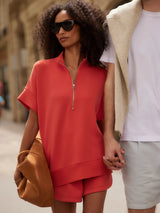 Varley Ritchie Short Sleeve Sweat - Summer Fig