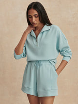 Varley Atrium High Rise Short 4.5 - Porcelain Blue