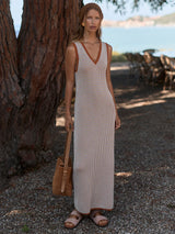 Varley Albane Knit Dress - Caramel Clay