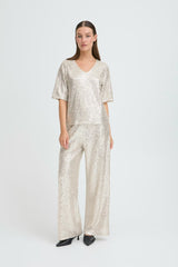 Ichi Fauca SS2 Top - Frosted Almond