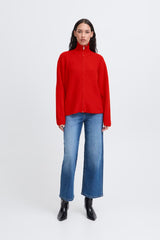 Ichi Ducie Cardigan - Fiery Red