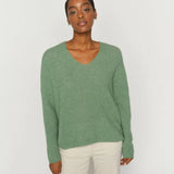 Mos Mosh Thora V-Neck Knit - Turf Green