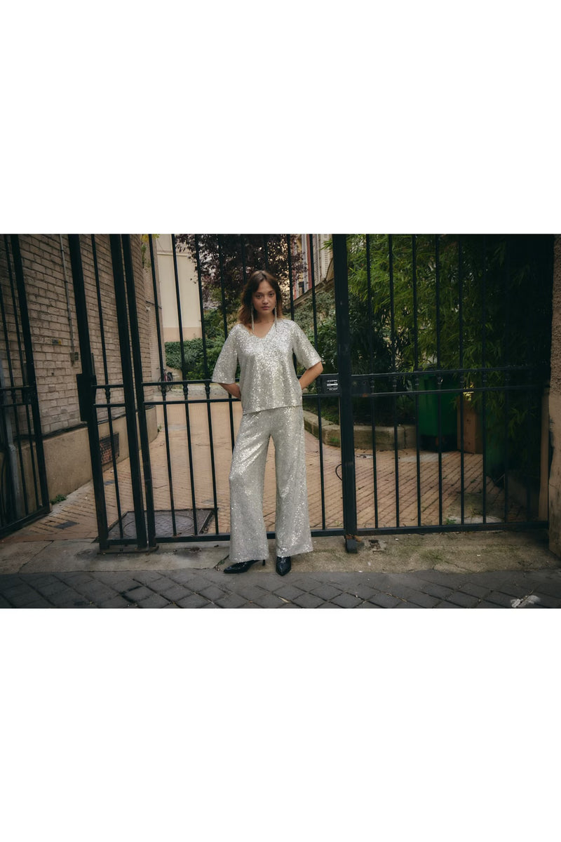 Ichi Fauca SS2 Top - Frosted Almond