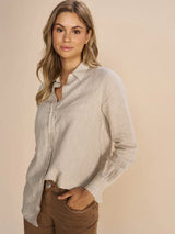 Mos Mosh Karli Linen Shirt - Cement