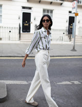 With Nothing Underneath The Boyfriend Weave Stripe - Khaki