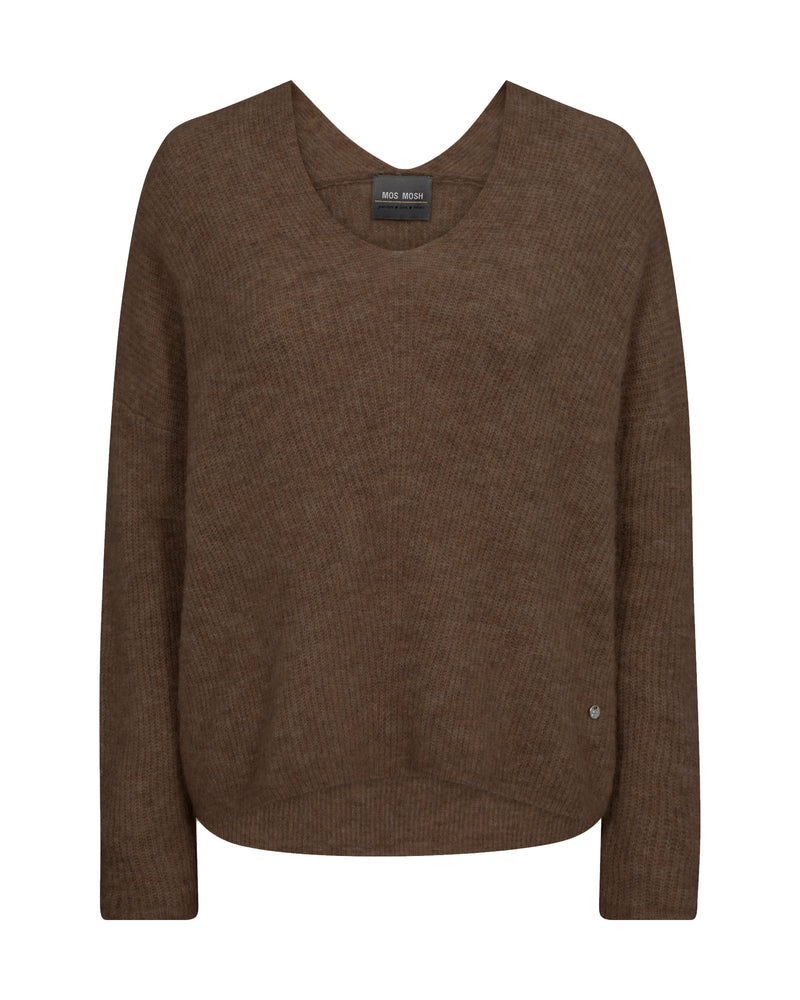 Mos Mosh Thora V-neck Knit - Rain Drum