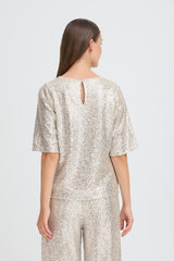 Ichi Fauca SS2 Top - Frosted Almond