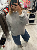 Ichi Ballia LS2 Knit - Grey Melange