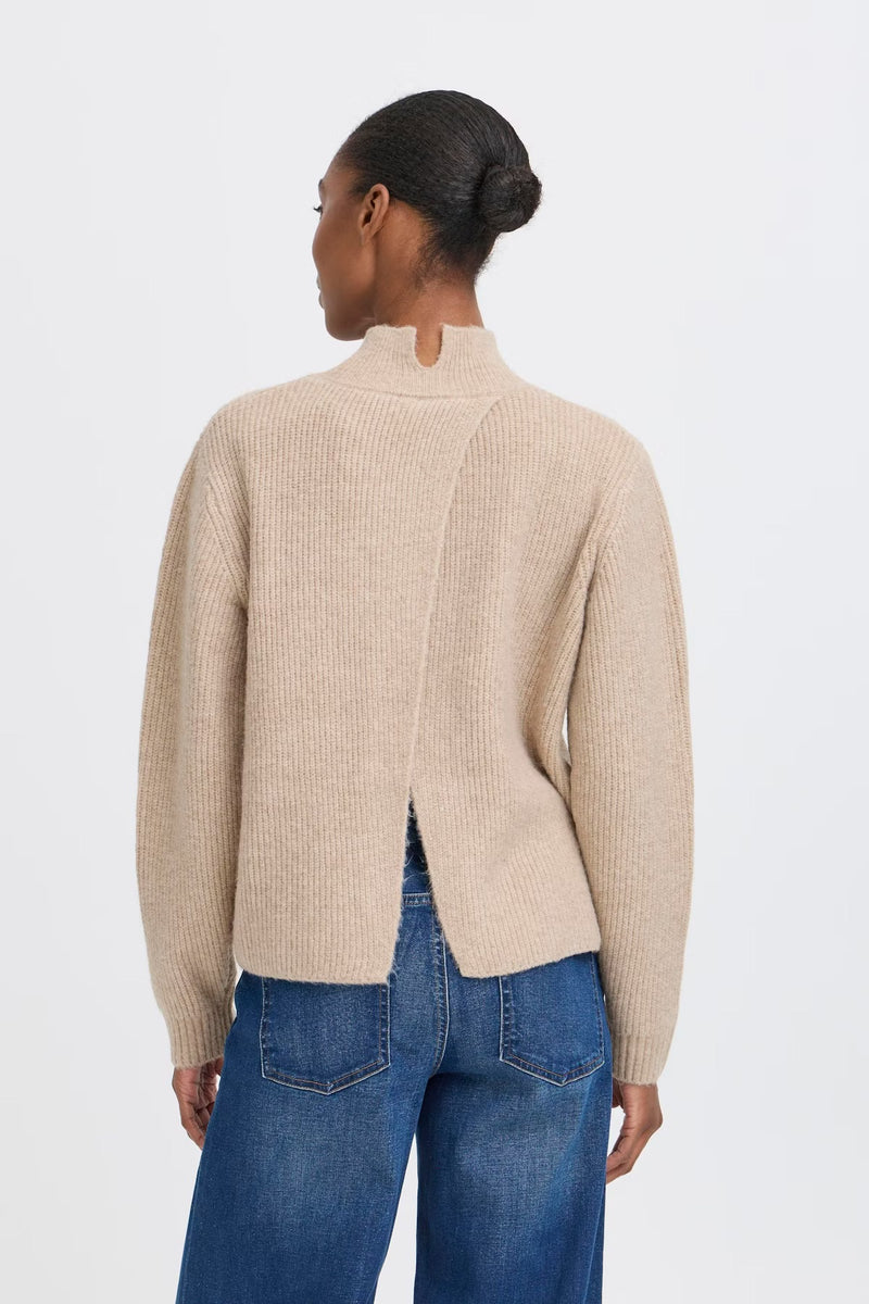 Ichi Ducie LS2 Knit - Oatmeal Melange