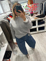 Ichi Ballia LS2 Knit - Grey Melange